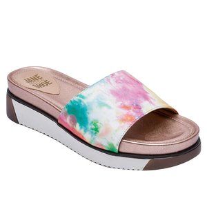 JANE AND THE SHOE Womens Hannah Tie Dye Slide Sandals Sz 6 NEW NWT